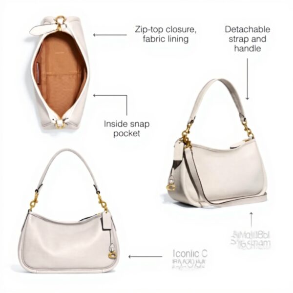 Coach borsa a tracolla pelle ciottolo donna Cary taglia