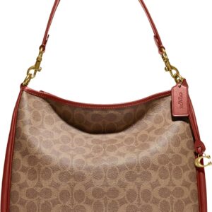 Borsa a tracolla COACH Cary Signature tela rivestita Tan-0