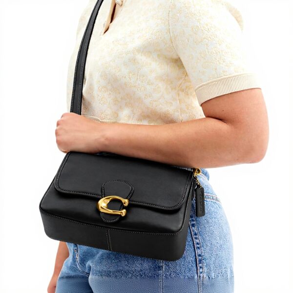 Coach Borsa a tracolla pelle vitello nero donna C4821