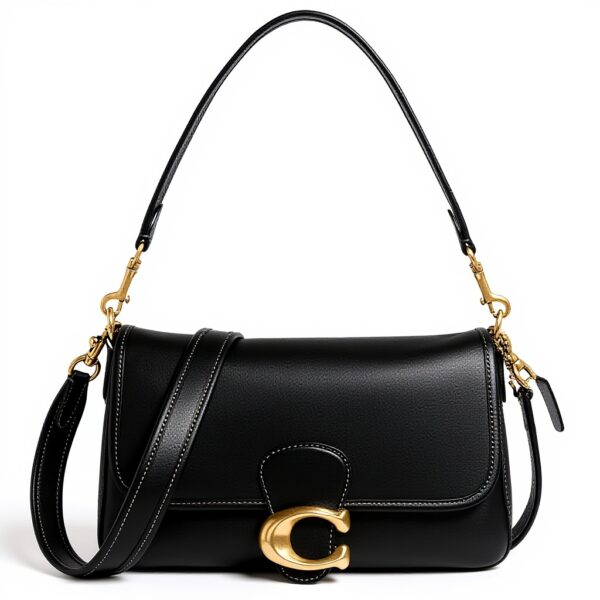 Coach Borsa a tracolla pelle vitello nero donna C4821