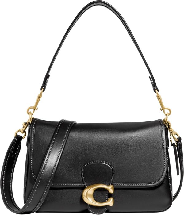 Coach Borsa a tracolla pelle vitello nero donna C4821-0