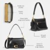 Coach Borsa a tracolla pelle vitello nero donna C4821-2