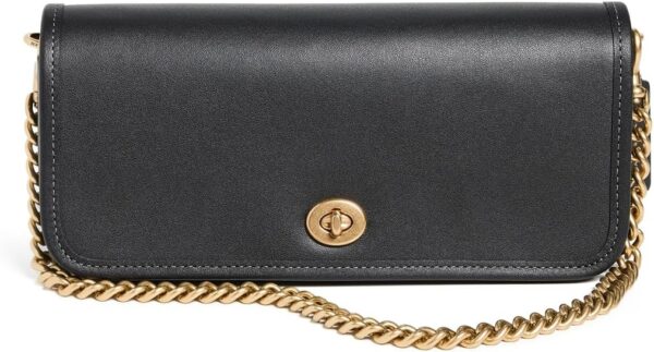 Coach Borsa Dinky Nero Pelle Conciata Tracolla Donna-0