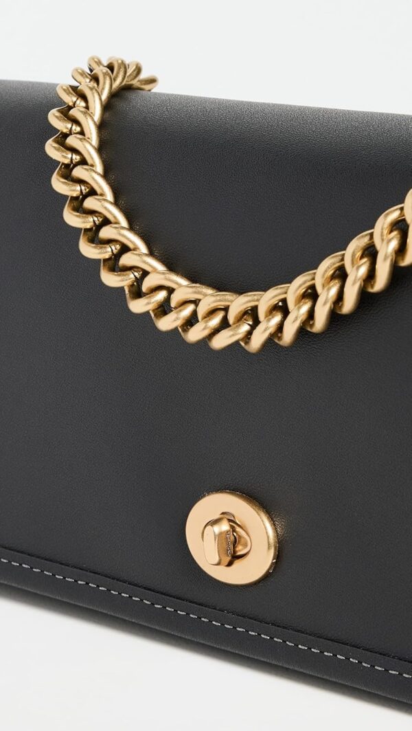 Coach Borsa Dinky Nero Pelle Conciata Tracolla Donna-3