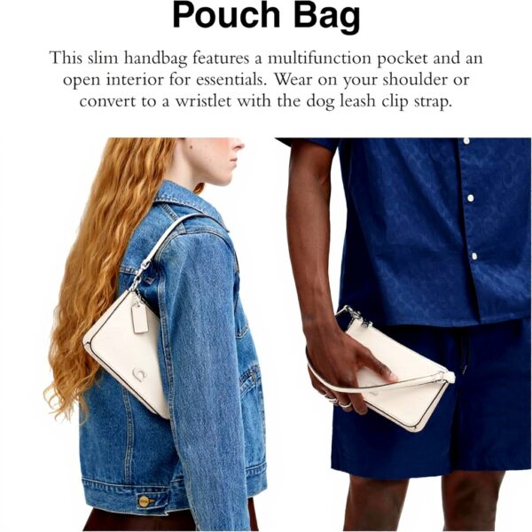 Borsa Coach pelle Cross Grain Chalk pochette donna