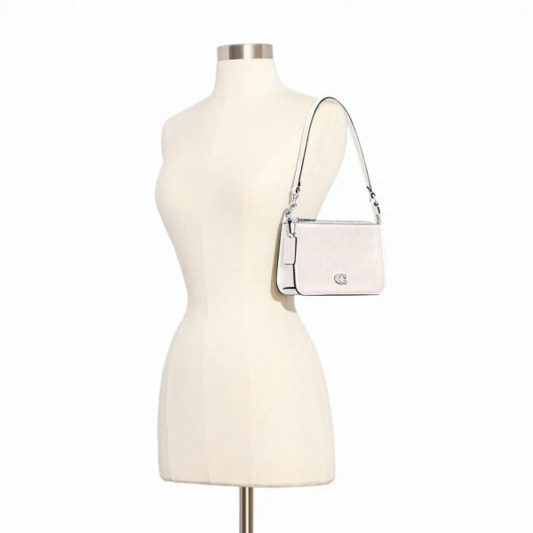 Borsa Coach pelle Cross Grain Chalk pochette donna