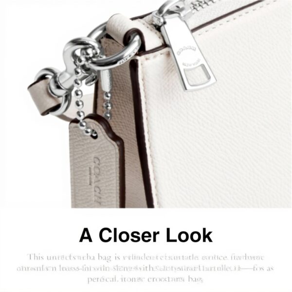 Borsa Coach pelle Cross Grain Chalk pochette donna