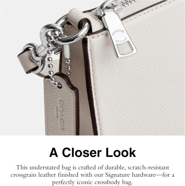 Borsa Coach pelle Cross Grain Chalk pochette donna-3