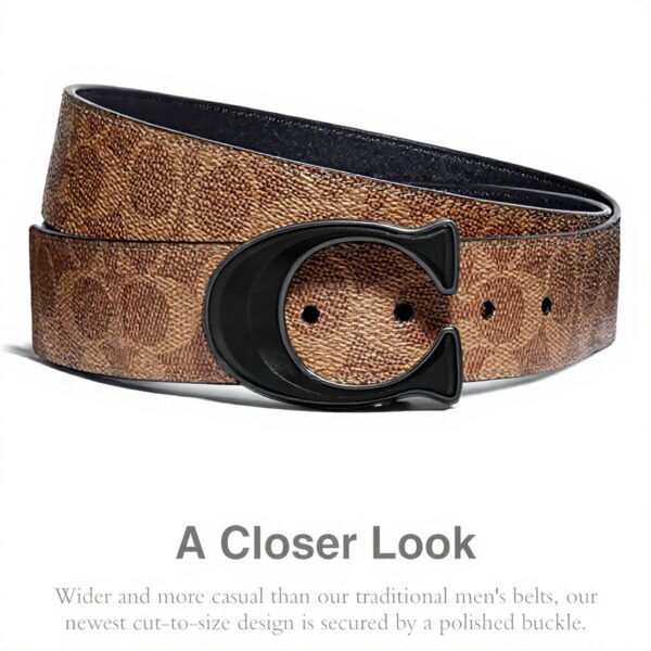 Cintura Coach reversibile uomo marrone nero 115 cm