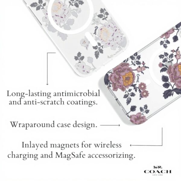 Custodia iPhone 15 Pro Coach MagSafe Moody Floral Protezione