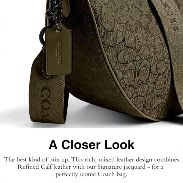 Zaino monospalla Coach Hall morbido verde oliva uomo