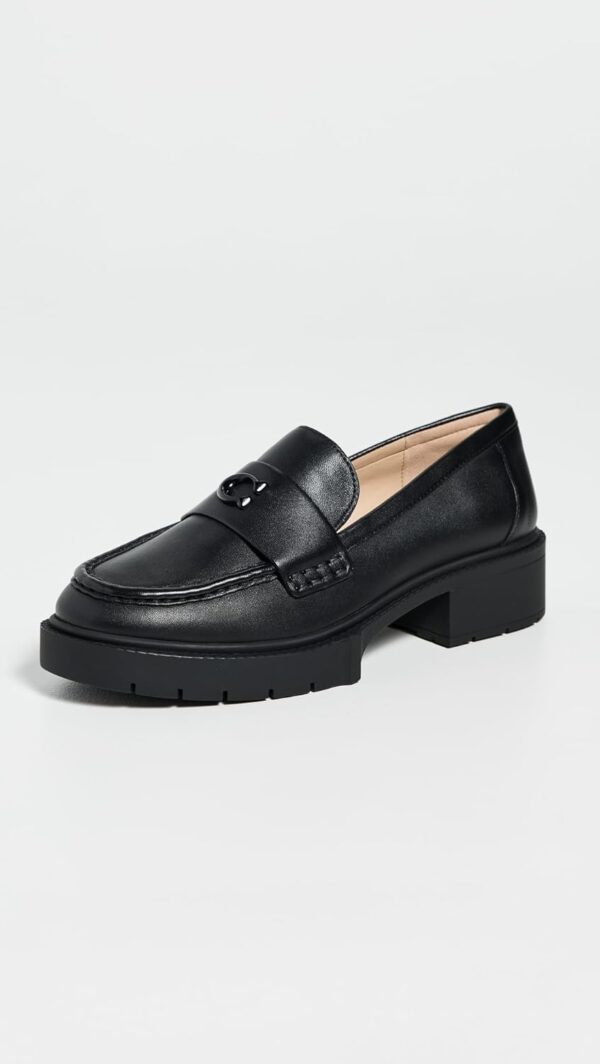 COACH Leah Loafer Donna Nero Pelle Liscia Mocassino-2