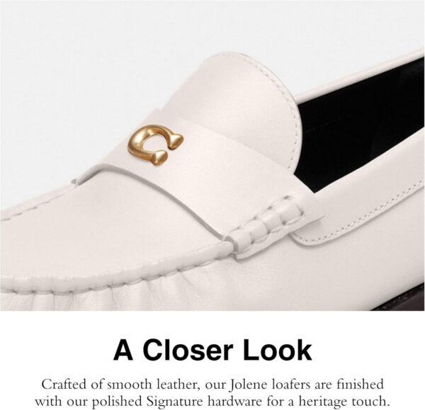 Mocassini Coach Jolene Donna Gesso Scarpe Basse Pelle-3