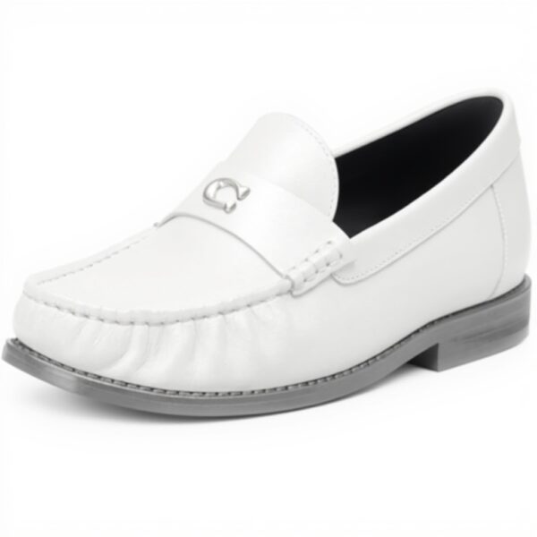 Mocassini Coach Jolene Donna Gesso Scarpe Basse Pelle