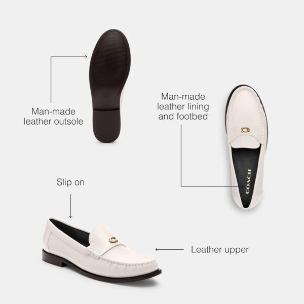 Mocassini Coach Jolene Donna Gesso Scarpe Basse Pelle-2