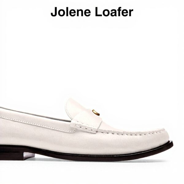 Mocassini Coach Jolene Donna Gesso Scarpe Basse Pelle