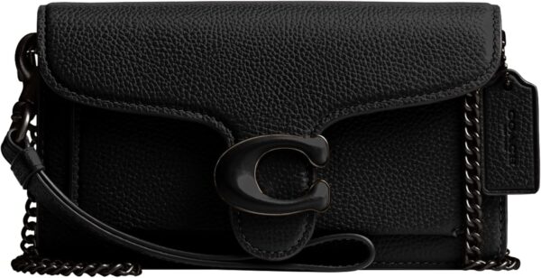 COACH Polished Pebble Tabby Wristlet Nero Borse Donna-0