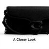 COACH Polished Pebble Tabby Wristlet Nero Borse Donna