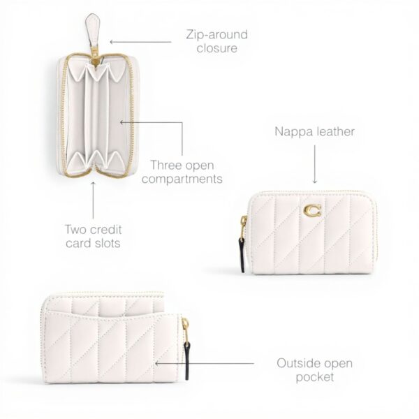 Portafoglio donna COACH pelle cerniera custodia carte