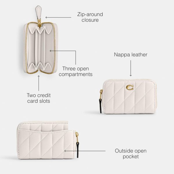 Portafoglio donna COACH pelle cerniera custodia carte-2