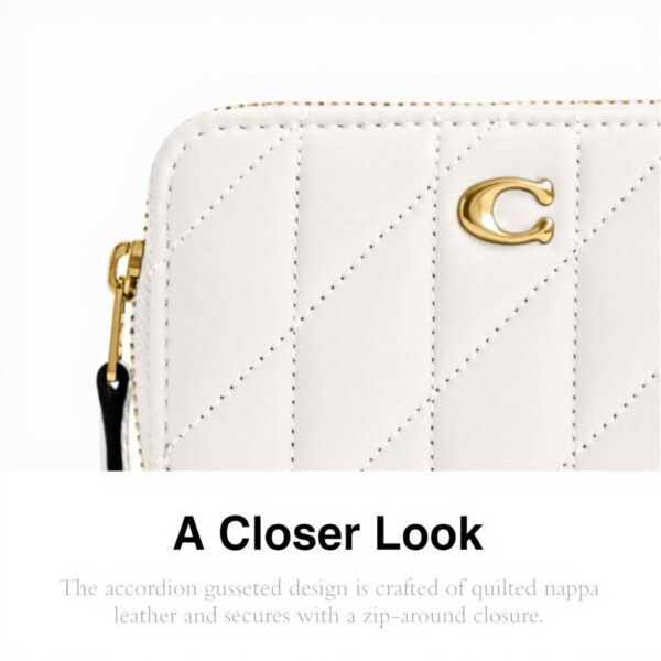 Portafoglio donna COACH pelle cerniera custodia carte