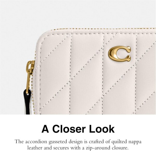 Portafoglio donna COACH pelle cerniera custodia carte-3