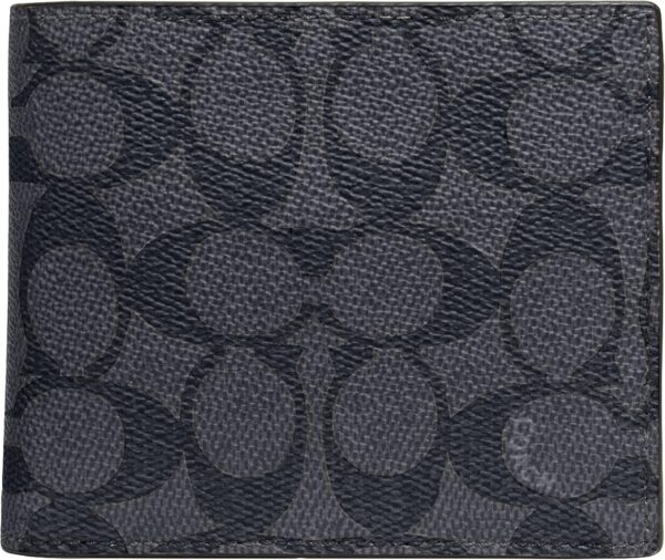 Portafoglio Coach Uomo Pelle Carbone Nero 3 in 1-0