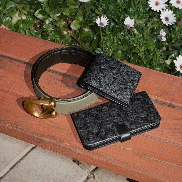 Portafoglio Coach Uomo Pelle Carbone Nero 3 in 1-4