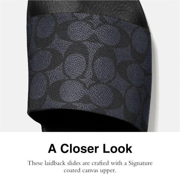 Coach Signature Coated Canvas Pool Slide Sandali Uomo-2