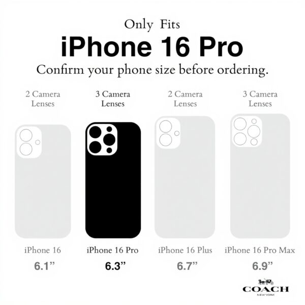 Custodia iPhone 16 Pro COACH pelle italiana portafoglio