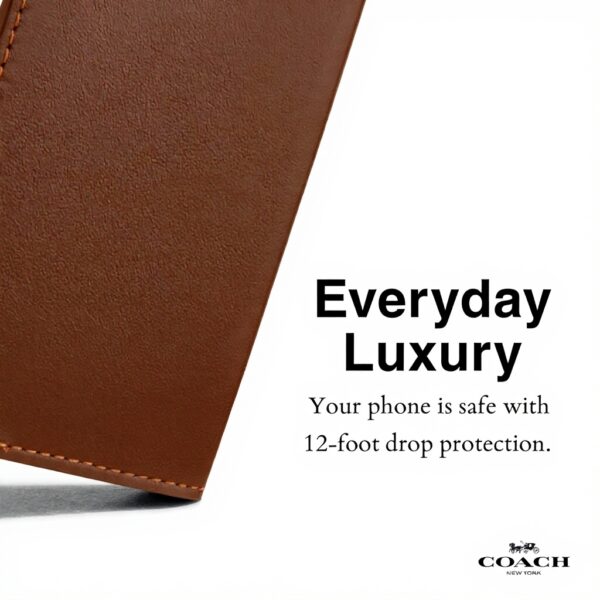 Custodia iPhone 16 Pro COACH pelle italiana portafoglio