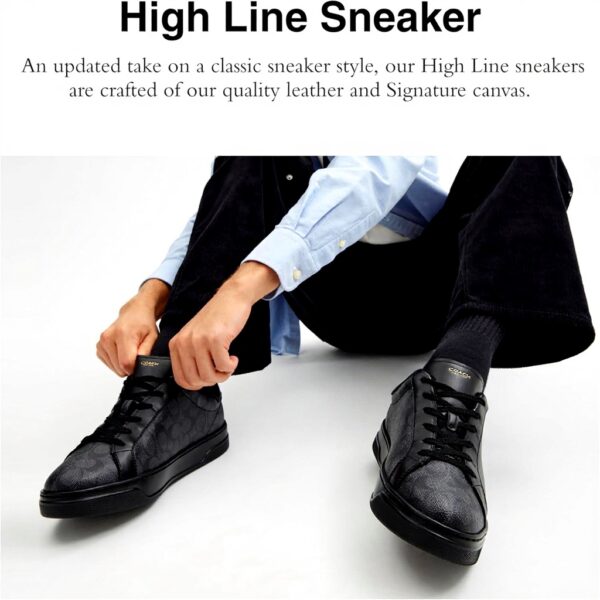 Sneaker Coach uomo tela firmata carbone nero High Line