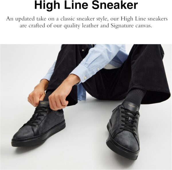 Sneaker Coach uomo tela firmata carbone nero High Line-1