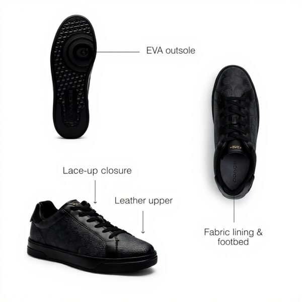 Sneaker Coach uomo tela firmata carbone nero High Line