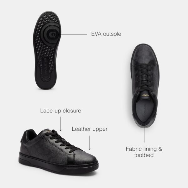 Sneaker Coach uomo tela firmata carbone nero High Line-2