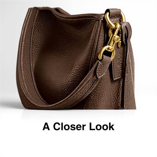 Borsa a spalla Coach pelle morbida Dark Stone donna