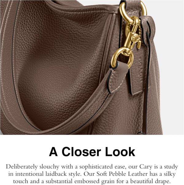 Borsa a spalla Coach pelle morbida Dark Stone donna-3