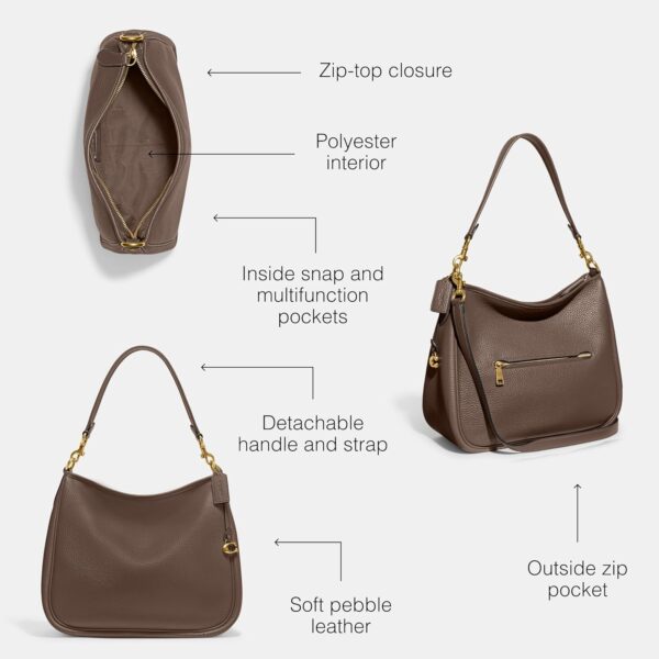 Borsa a spalla Coach pelle morbida Dark Stone donna-2