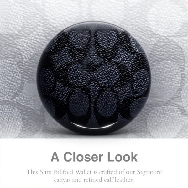 Portafoglio Coach Sottile in Pelle Uomo Carbone Nero