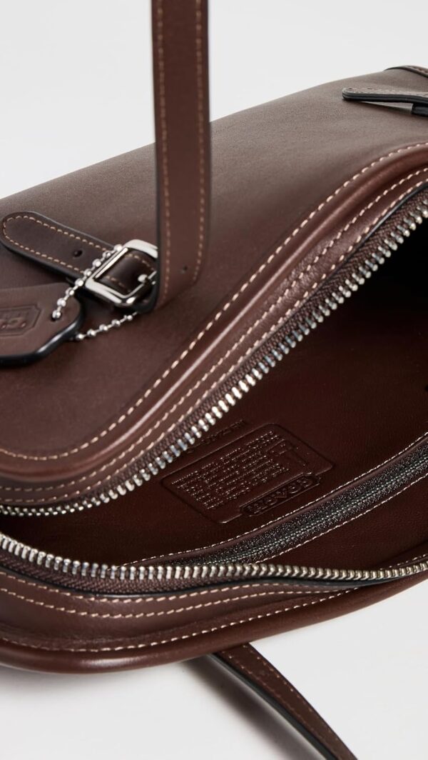 Borsa a spalla COACH Swing Zip pelle Donna Acero-5