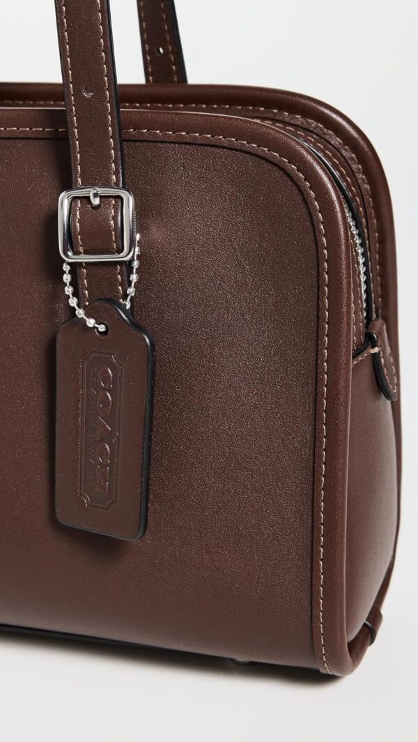 Borsa a spalla COACH Swing Zip pelle Donna Acero-4