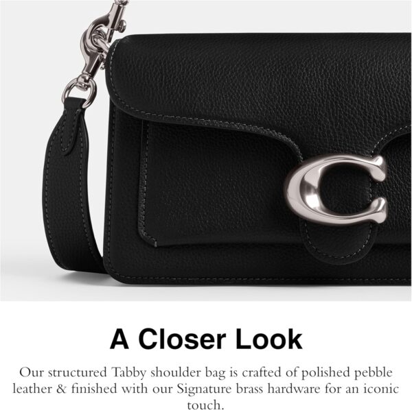 COACH Tabby Borsa a tracolla pelle lucida nero donna-3