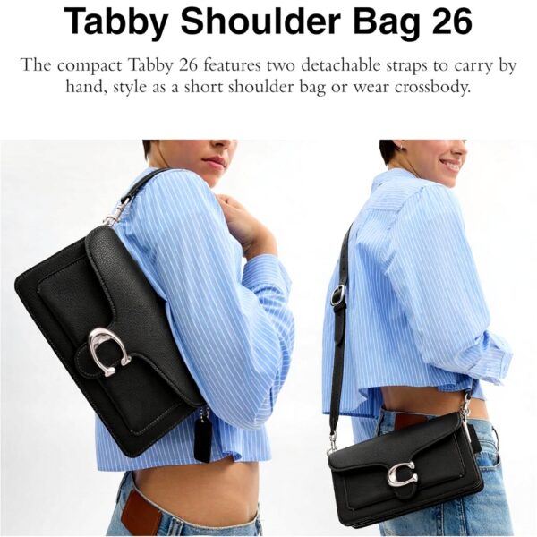 COACH Tabby Borsa a tracolla pelle lucida nero donna