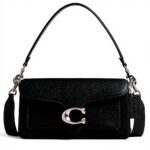 COACH Tabby Borsa a tracolla pelle lucida nero donna
