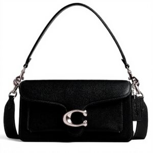 COACH Tabby Borsa a tracolla pelle lucida nero donna