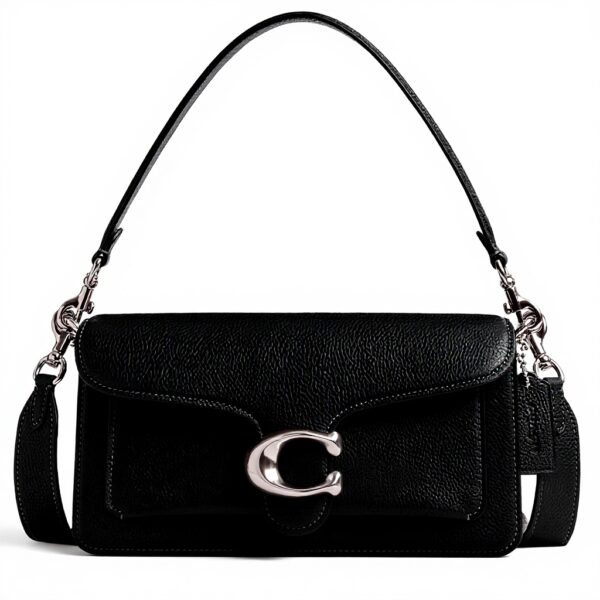 COACH Tabby Borsa a tracolla pelle lucida nero donna