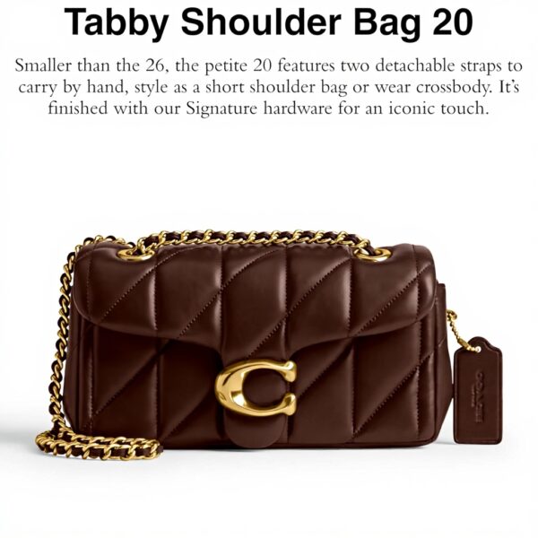 Borsa a spalla COACH Tabby 20 pelle trapuntata donna