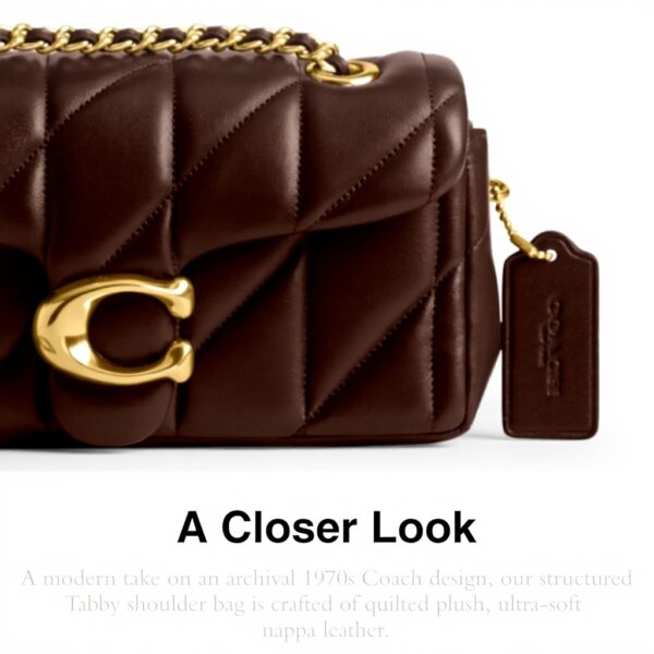 Borsa a spalla COACH Tabby 20 pelle trapuntata donna