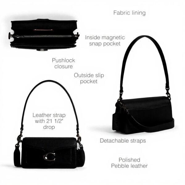 Coach Tabby Shoulder Bag Borse Donna Pelle Ghiaia Lucidata