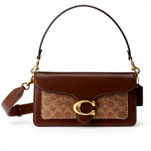 Borsa a spalla COACH Tabby Tigrata Donna Monogramma Marrone